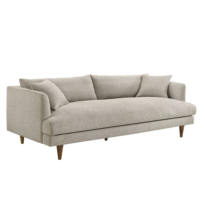 Modway Zoya Down Filled Overstuffed Boucle Sofa in Fog - front view