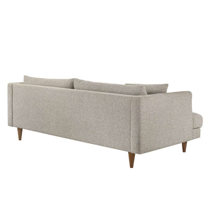 Modway Zoya Down Filled Overstuffed Boucle Sofa in Fog - angled view