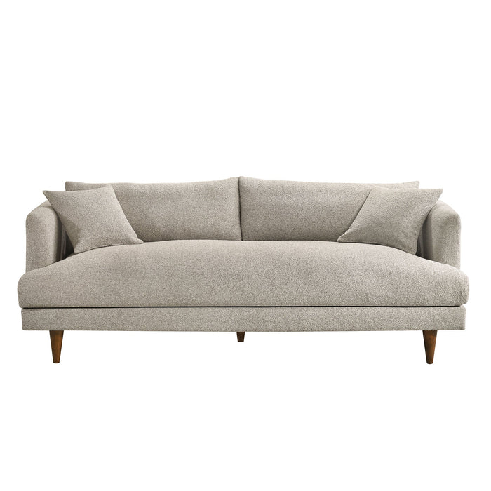 Modway Zoya Down Filled Overstuffed Boucle Sofa in Fog - side view