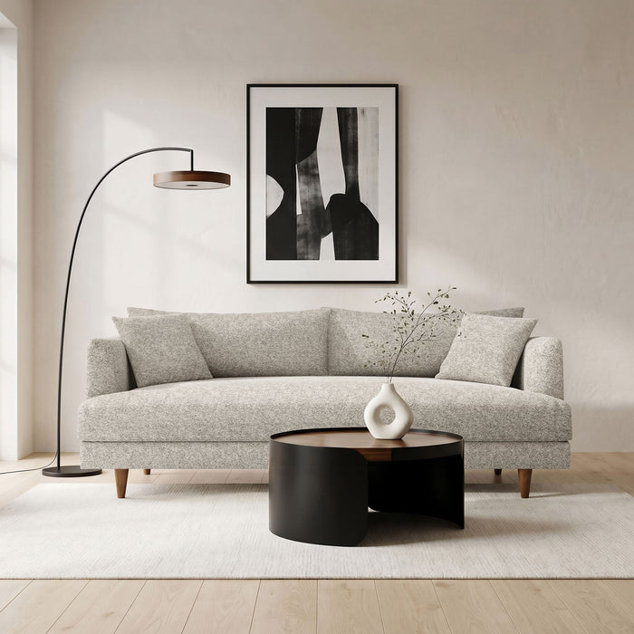 Modway Zoya Down Filled Overstuffed Boucle Sofa in Fog - lifestyle view 19