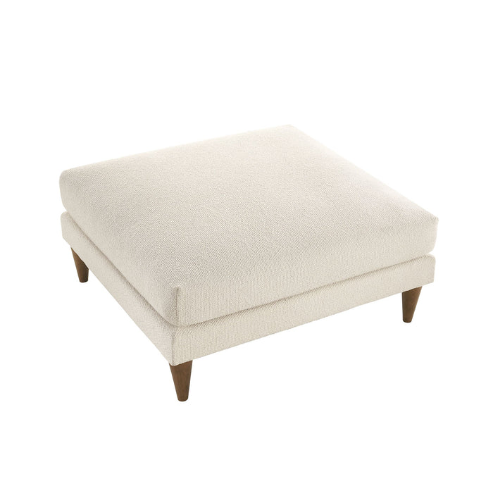 Modway Zoya Down Filled Overstuffed Boucle Ottoman in Cream - angled view