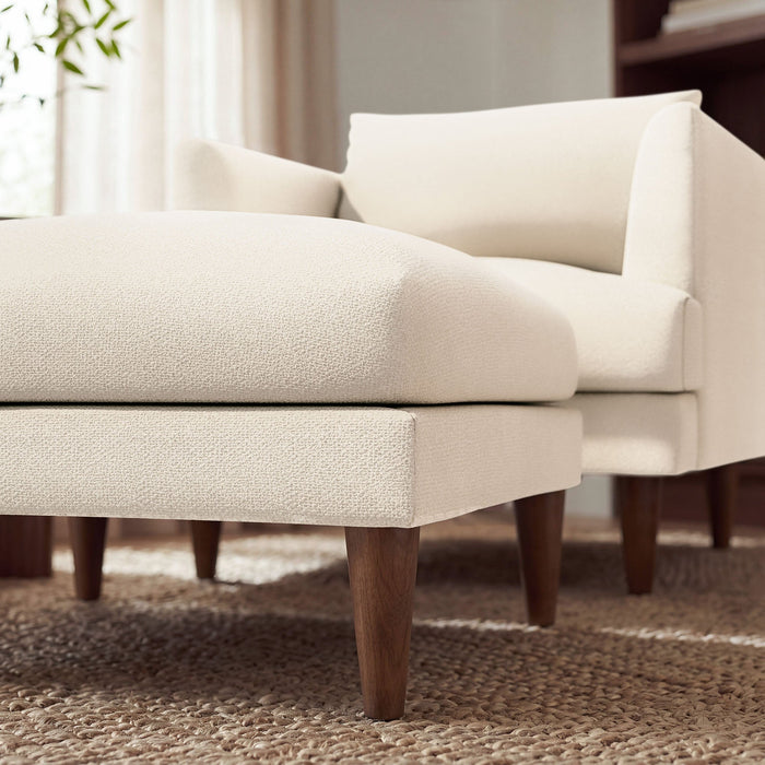 Modway Zoya Down Filled Overstuffed Boucle Ottoman in Cream - lifestyle view