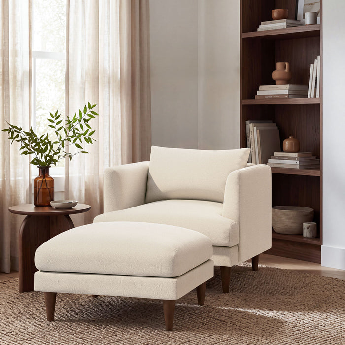 Modway Zoya Down Filled Overstuffed Boucle Ottoman in Cream - lifestyle view 18