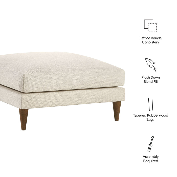 Modway Zoya Down Filled Overstuffed Boucle Ottoman in Cream - dimensions and specifications