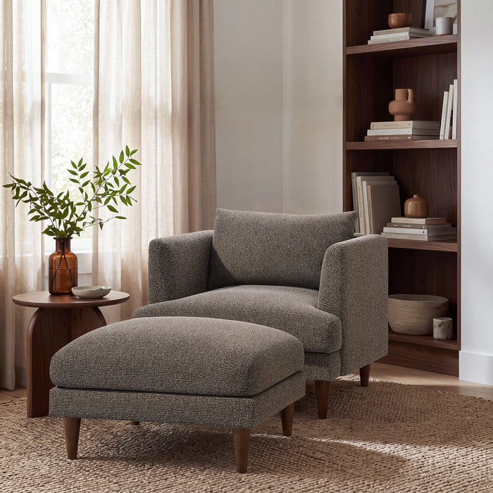 Modway Zoya Down Filled Overstuffed Boucle Ottoman in Earth - lifestyle view 17