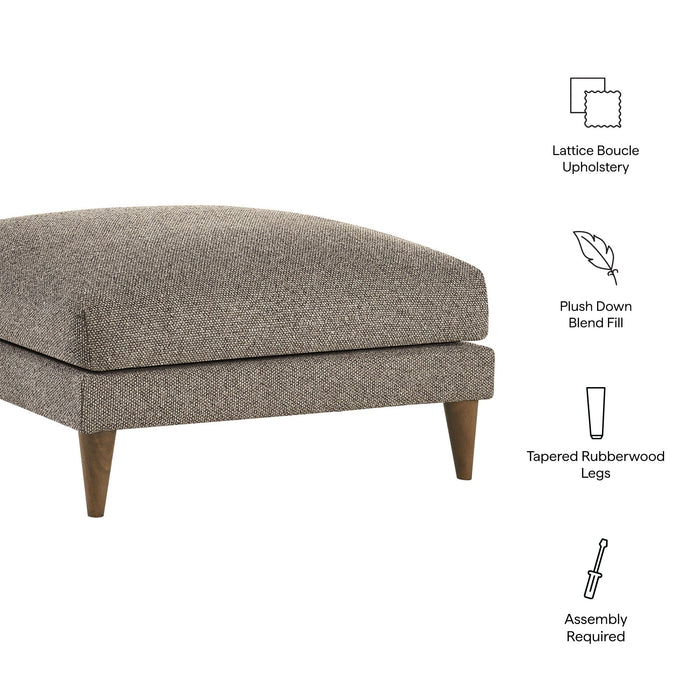 Modway Zoya Down Filled Overstuffed Boucle Ottoman in Earth - dimensions and specifications