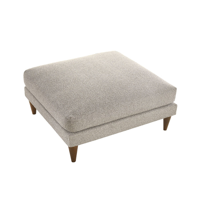 Modway Zoya Down Filled Overstuffed Boucle Ottoman in Fog - angled view