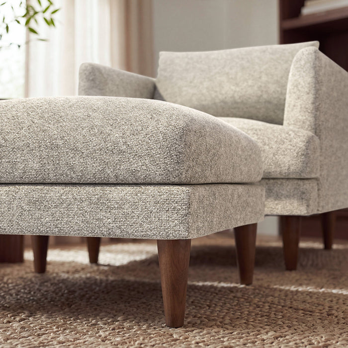 Modway Zoya Down Filled Overstuffed Boucle Ottoman in Fog - lifestyle view