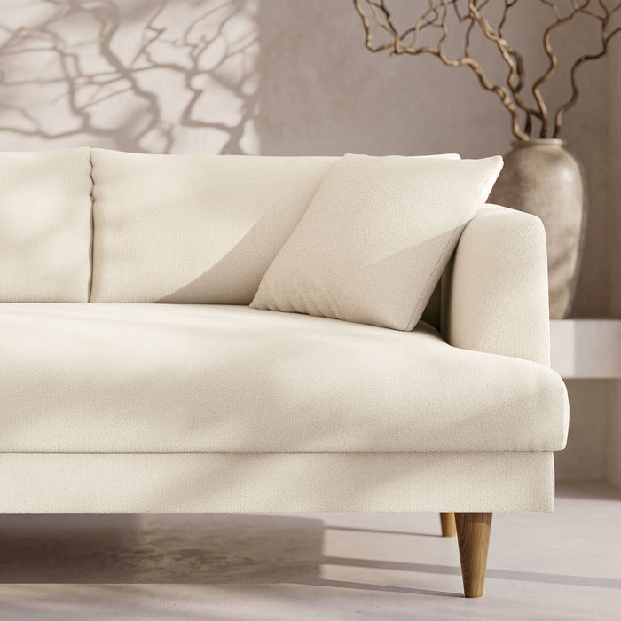 Modway Zoya Left-Facing Down Filled Overstuffed Boucle Sectional Sofa in Cream - side view