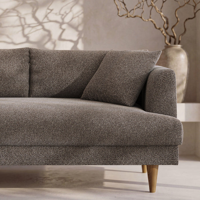 Modway Zoya Left-Facing Down Filled Overstuffed Boucle Sectional Sofa in Earth - side view