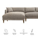 Modway Zoya Left-Facing Down Filled Overstuffed Boucle Sectional Sofa in Earth - dimensions and specifications