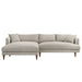 Modway Zoya Left-Facing Down Filled Overstuffed Boucle Sectional Sofa in Fog - angled view