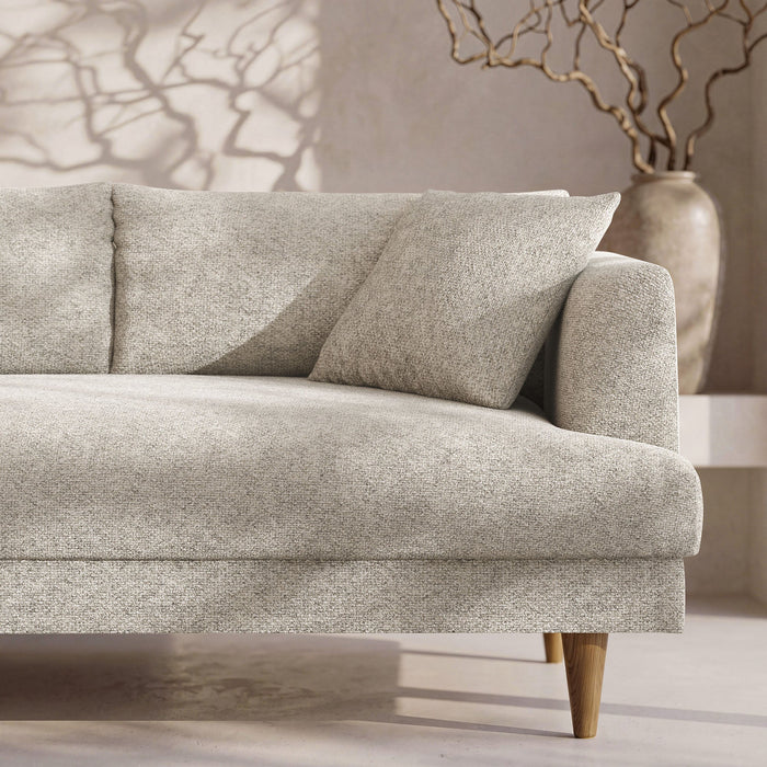 Modway Zoya Left-Facing Down Filled Overstuffed Boucle Sectional Sofa in Fog - side view