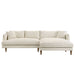 Modway Zoya Right-Facing Down Filled Overstuffed Boucle Sectional Sofa in Cream - angled view
