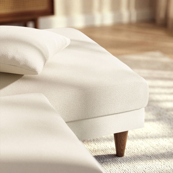 Modway Zoya Right-Facing Down Filled Overstuffed Boucle Sectional Sofa in Cream - side view