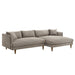 Modway Zoya Right-Facing Down Filled Overstuffed Boucle Sectional Sofa in Earth - front view