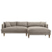 Modway Zoya Right-Facing Down Filled Overstuffed Boucle Sectional Sofa in Earth - angled view