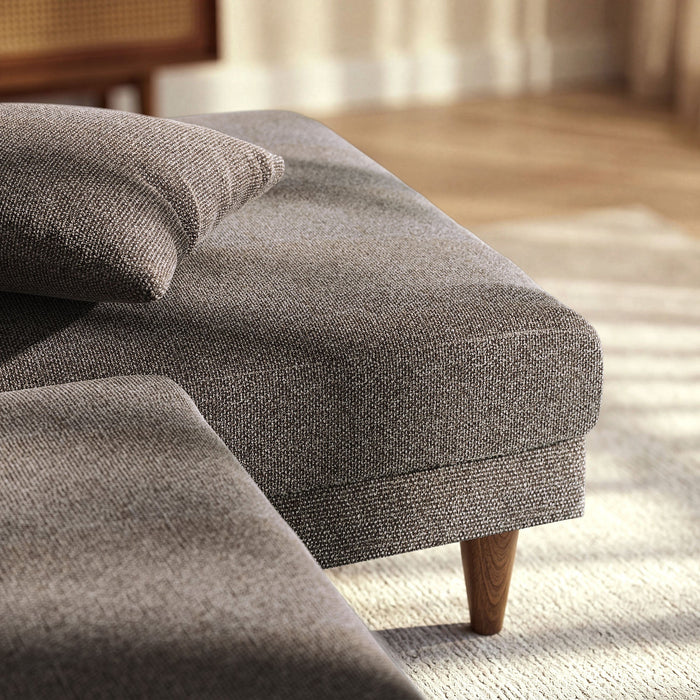 Modway Zoya Right-Facing Down Filled Overstuffed Boucle Sectional Sofa in Earth - side view