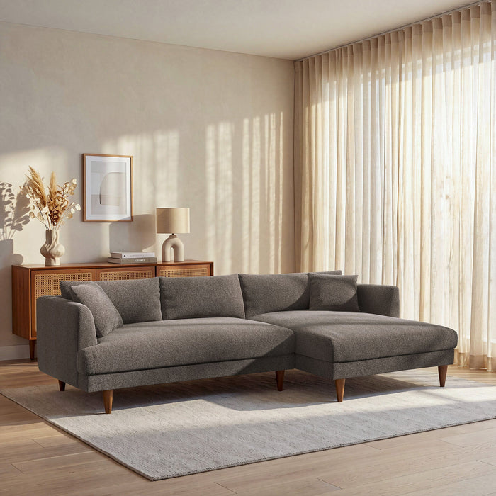 Modway Zoya Right-Facing Down Filled Overstuffed Boucle Sectional Sofa in Earth - detail view