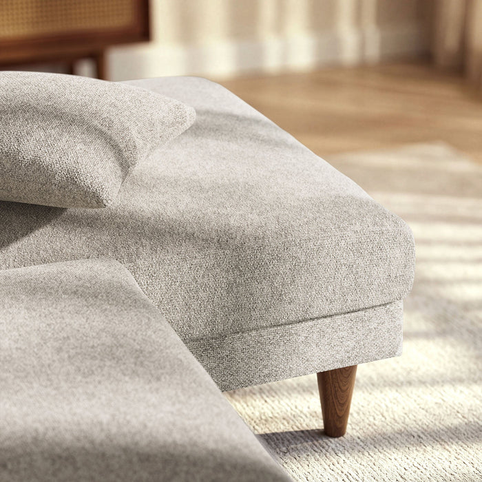 Modway Zoya Right-Facing Down Filled Overstuffed Boucle Sectional Sofa in Fog - side view