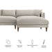 Modway Zoya Right-Facing Down Filled Overstuffed Boucle Sectional Sofa in Fog - dimensions and specifications