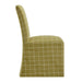 Modway Aster Linen Cotton Blend Slipcovered Dining Chairs Set of 2 in Artichoke Windowpane Check - side view