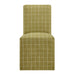 Modway Aster Linen Cotton Blend Slipcovered Dining Chairs Set of 2 in Artichoke Windowpane Check - lifestyle view