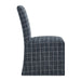 Modway Aster Linen Cotton Blend Slipcovered Dining Chairs Set of 2 in Denim Windowpane Check - side view