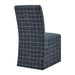 Modway Aster Linen Cotton Blend Slipcovered Dining Chairs Set of 2 in Denim Windowpane Check - detail view