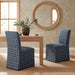 Modway Aster Linen Cotton Blend Slipcovered Dining Chairs Set of 2 in Denim Windowpane Check - lifestyle view 26