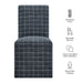 Modway Aster Linen Cotton Blend Slipcovered Dining Chairs Set of 2 in Denim Windowpane Check - dimensions and specifications