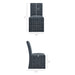 Modway Aster Linen Cotton Blend Slipcovered Dining Chairs Set of 2 in Denim Windowpane Check - dimensions and specifications 31