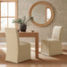 Modway Aster Linen Cotton Blend Slipcovered Dining Chairs Set of 2 in Hemp Windowpane Check - lifestyle view 25