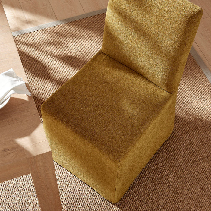 Modway Aster Slub Weave Fabric Slipcovered Dining Chairs Set of 2 in Copper - lifestyle view 34