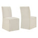 Modway Aster Slub Weave Fabric Slipcovered Dining Chairs Set of 2 in Ecru - front view