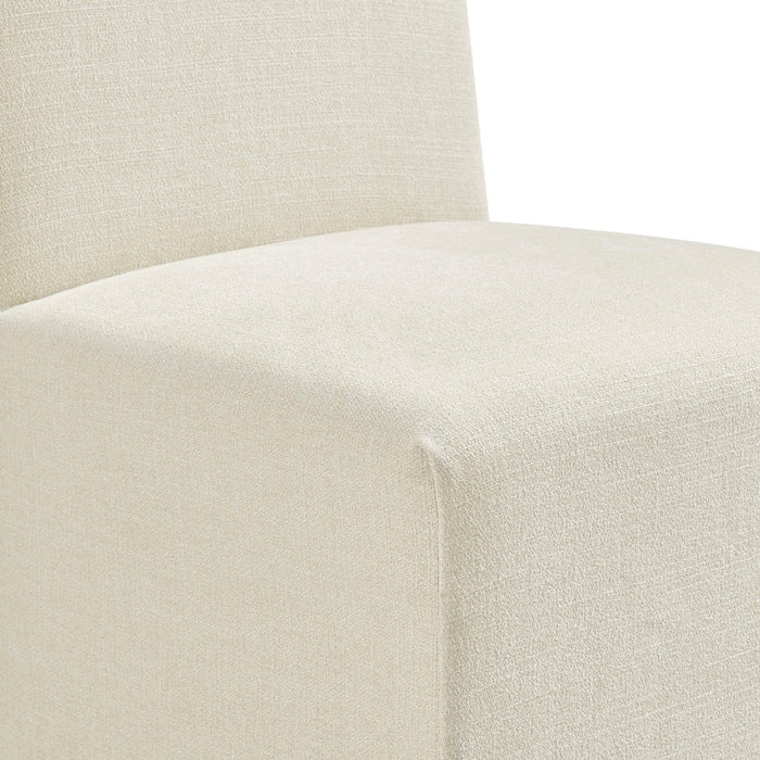 Modway Aster Slub Weave Fabric Slipcovered Dining Chairs Set of 2 in Ecru - lifestyle view 30