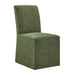 Modway Aster Slub Weave Fabric Slipcovered Dining Chairs Set of 2 in Foliage - angled view