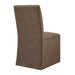 Modway Aster Slub Weave Fabric Slipcovered Dining Chairs Set of 2 in Mocha - detail view