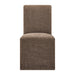 Modway Aster Slub Weave Fabric Slipcovered Dining Chairs Set of 2 in Mocha - lifestyle view