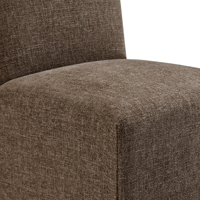 Modway Aster Slub Weave Fabric Slipcovered Dining Chairs Set of 2 in Mocha - lifestyle view 26