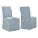 Modway Aster Slub Weave Fabric Slipcovered Dining Chairs Set of 2 in Sky - front view