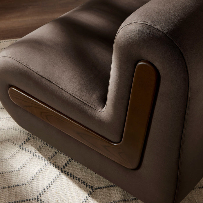 Modway Denby Performance Velvet Accent Chair in Chocolate Brown - lifestyle view 18