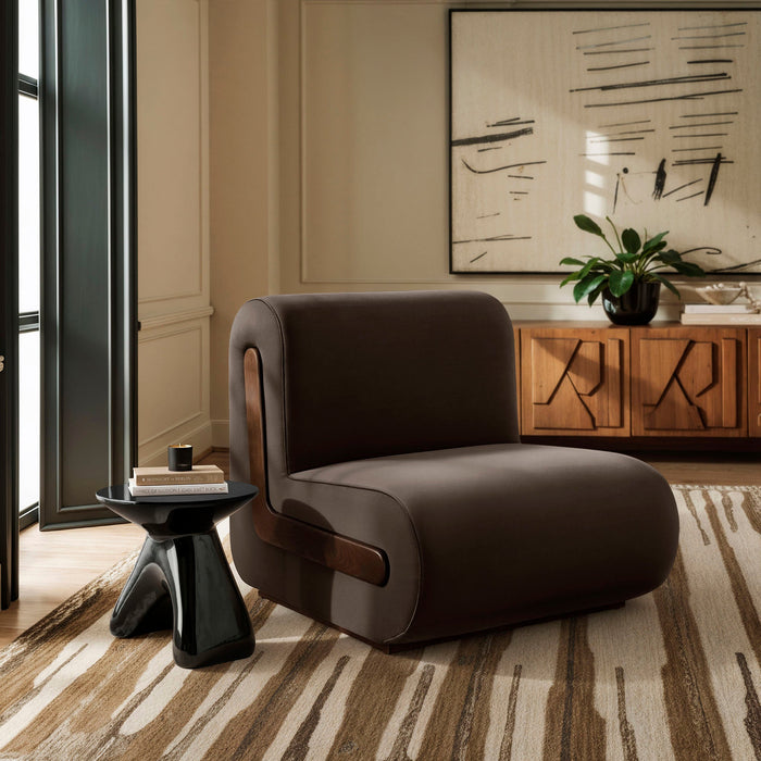 Modway Denby Performance Velvet Accent Chair in Chocolate Brown - lifestyle view 21
