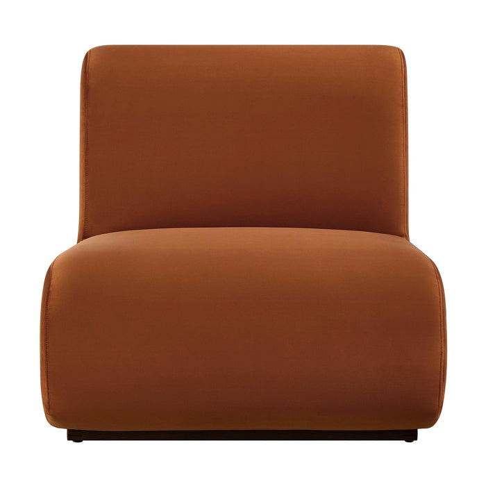 Modway Denby Performance Velvet Accent Chair in Rust - detail view
