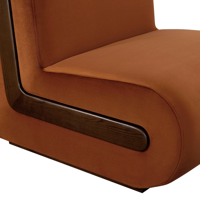 Modway Denby Performance Velvet Accent Chair in Rust - lifestyle view