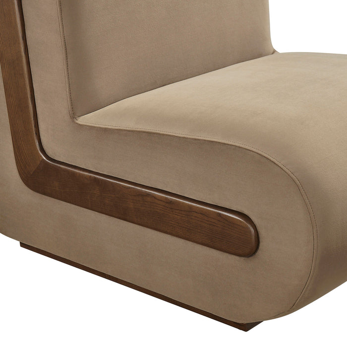 Modway Denby Performance Velvet Accent Chair in Taupe - lifestyle view