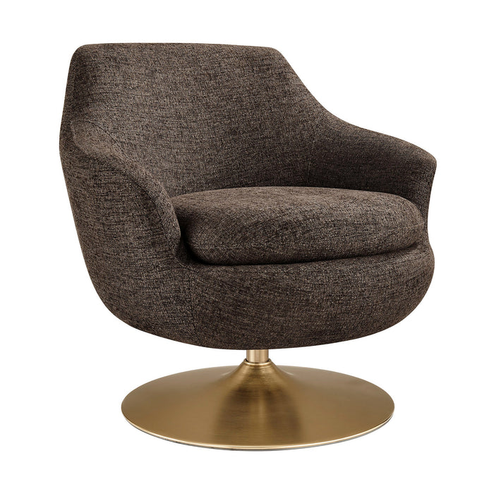 Modway Quimby Melange Chenille Swivel Accent Chair in Espresso - front view