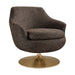 Modway Quimby Melange Chenille Swivel Accent Chair in Espresso - front view