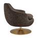 Modway Quimby Melange Chenille Swivel Accent Chair in Espresso - angled view