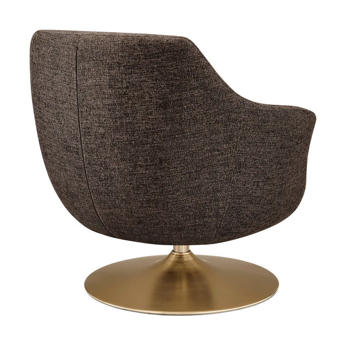 Modway Quimby Melange Chenille Swivel Accent Chair in Espresso - side view